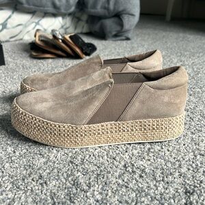 VINCE 6 Women's Wilden Espadrille Suede Platform Loafer